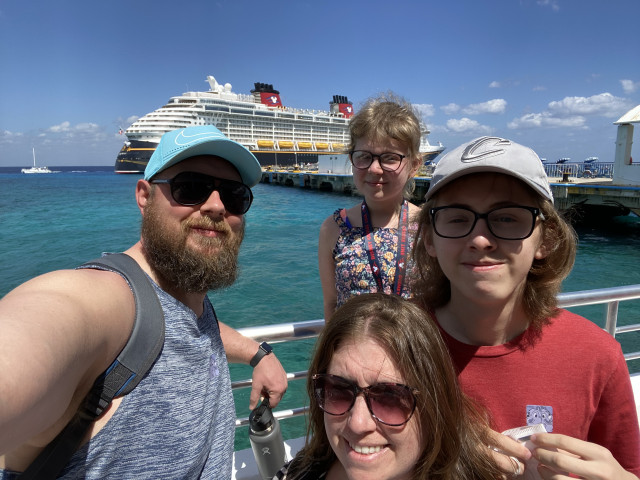 Tolley Family on Ship w View of Another Ship