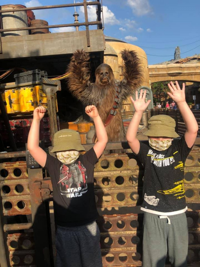 Nolan and Brother with Chewbacca