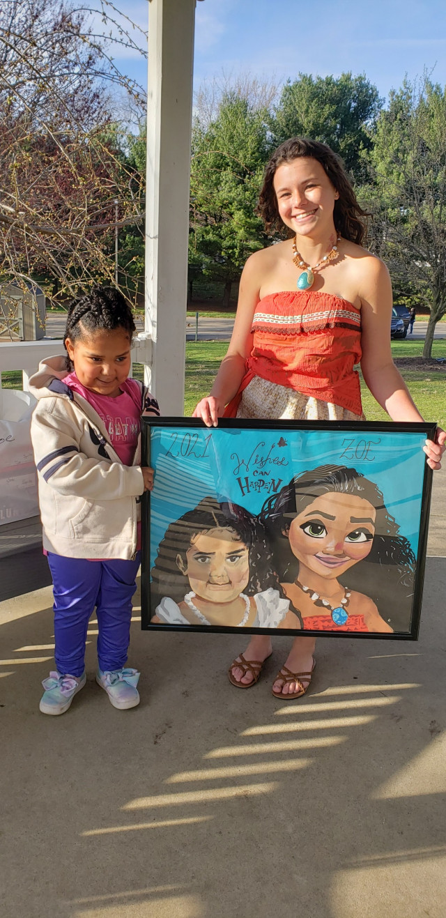 Zoe Mercury with Moana and Painting