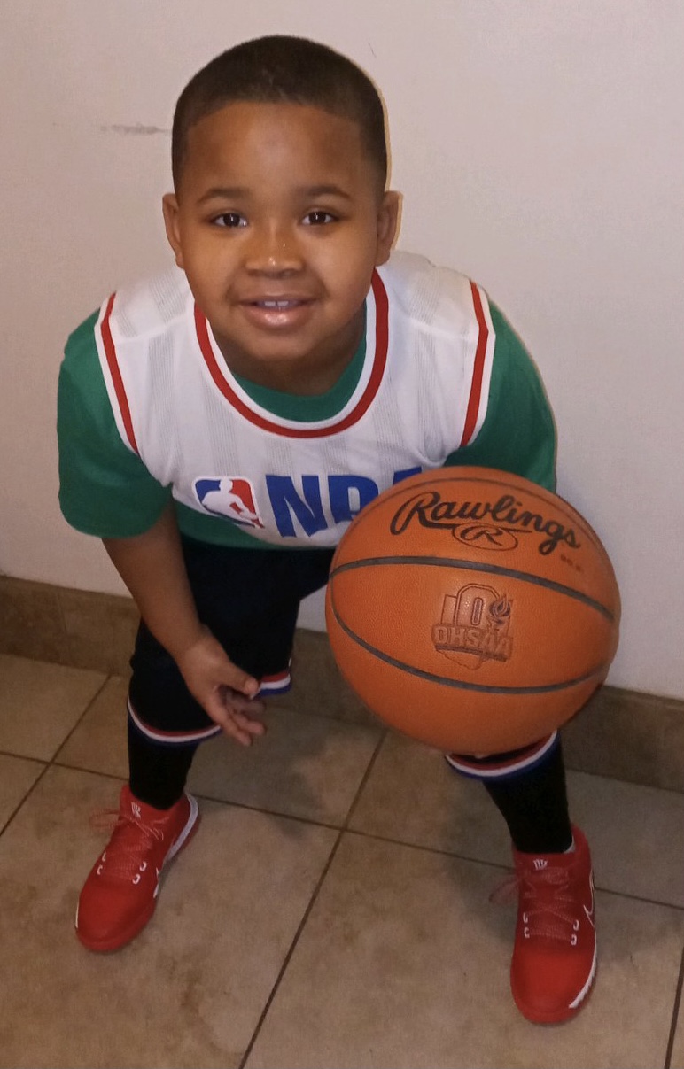 Torence Thomas with Basketball