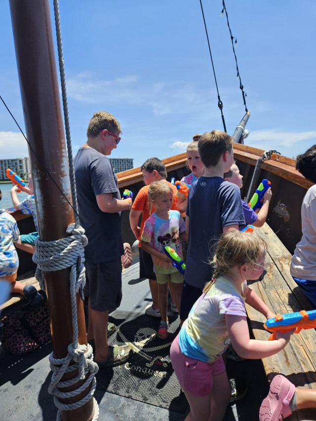 Archer and bros on boat