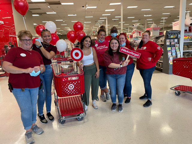 Olivia and Salespeople at Target