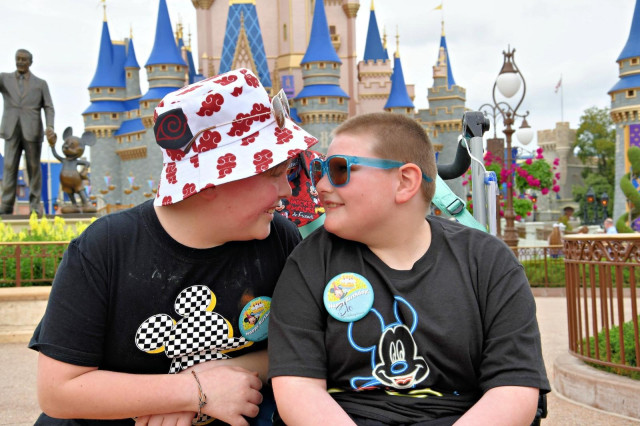 Blaine and Preston in Front of Castle BEAUTIFUL