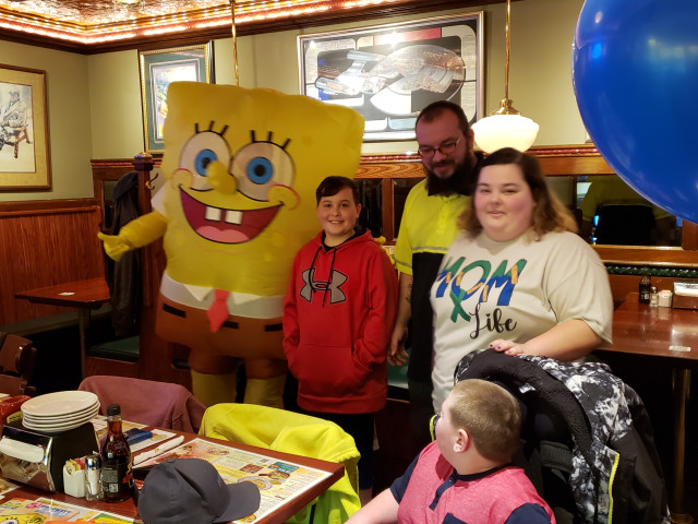 Family w Sponge Bob Unsure Blaine