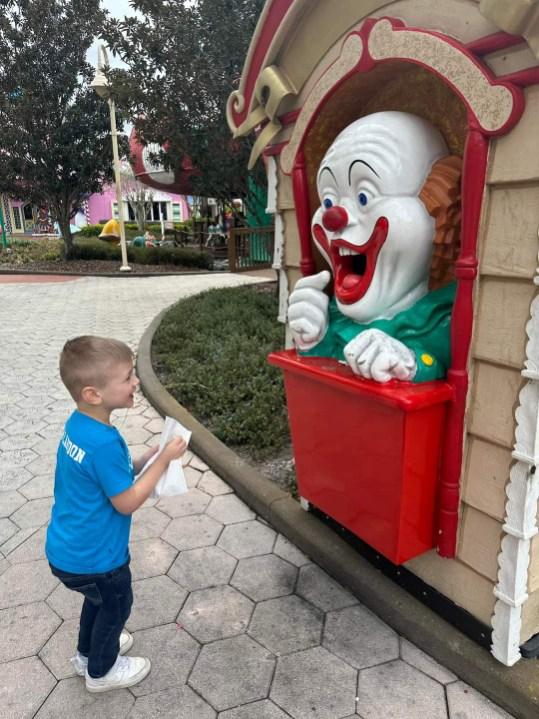 Landon with Clown at GKTW