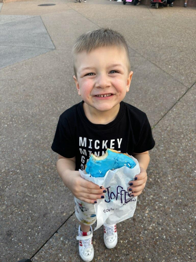 Landon with Mickey Shirt