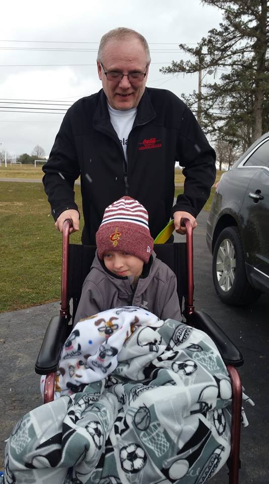 Dad with DJ in Wheelchair